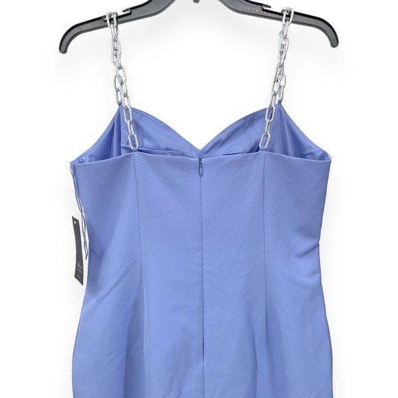 Aidan by Aidan Mattox Keyhole Silver Chain-Strap Minidress Size 10 - Picture 11 of 15